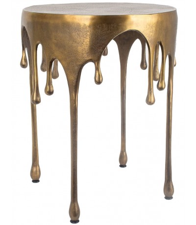 Mesita auxiliar en aluminio oro viejo diseño escultórico art decó1