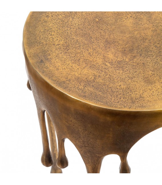 Mesita auxiliar en aluminio oro viejo diseño escultórico art decó3