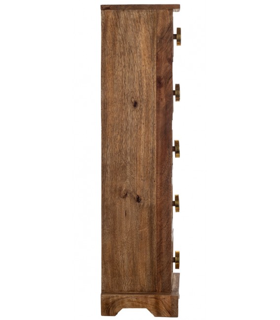 Sinfonier mini madera mango color miel y oro viejo 5 cajones 1