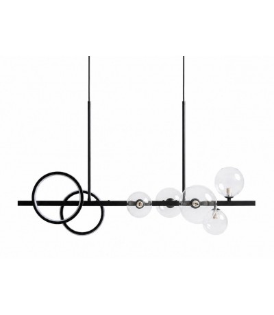 LAMPARA DE TECHO 95 X 30 X 80 ARIDIA METAL NEGRO Y CRISTAL