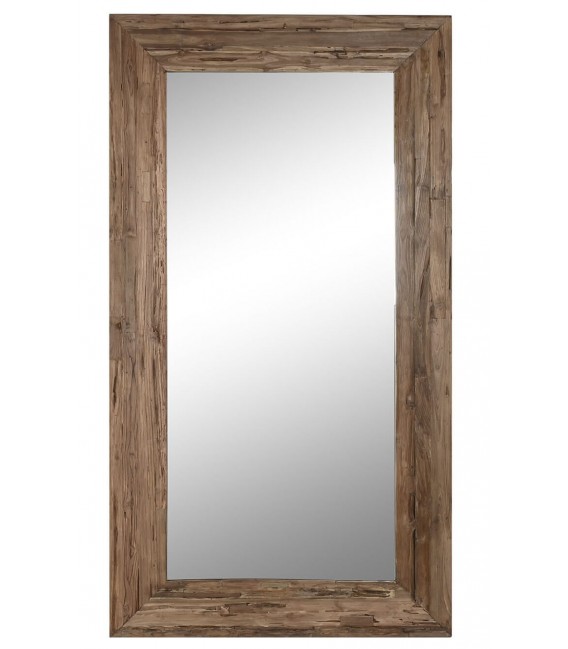 Espejo vestidor XXL teca reciclada acabado vintage natural