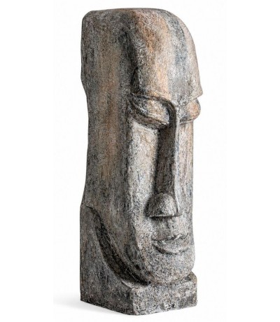 Figura decorativa alta cemento gris efecto piedra oriental