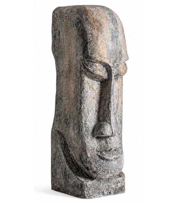 Figura decorativa alta cemento gris efecto piedra oriental