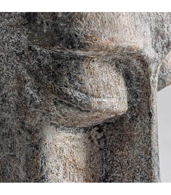 Figura decorativa alta cemento gris efecto piedra oriental 1