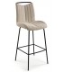 Set de 2 taburetes chenilla beige con estructura metal negro