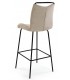 Set de 2 taburetes chenilla beige con estructura metal negro 1
