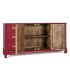 Aparador oriental madera lacada en rojo 6 cajones y puertas centrales 1