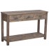 Consola madera de pino macizo con tres cajones estilo rustico