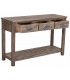 Consola madera de pino macizo con tres cajones estilo rustico 2