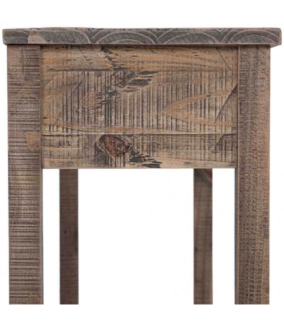 Consola madera de pino macizo con tres cajones estilo rustico 4
