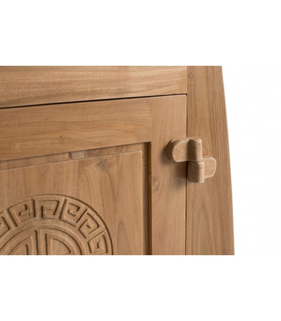 Vitrina madera maciza teca maciza tallada mano natural estilo oriental 4