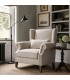 Sillón orejero grande tapizado en chenilla blanco roto clásico Mdmhogar
