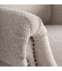 Sillón orejero grande tapizado en chenilla blanco roto clásico 4