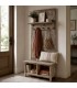 Mueble perchero con banco y almacenaje en pino macizo rústico Mdmhogar