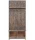 Mueble perchero con banco y almacenaje en pino macizo rústico 1