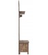 Mueble perchero con banco y almacenaje en pino macizo rústico 2