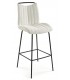 Set 2 taburetes barra en chenilla blanca estilo moderno