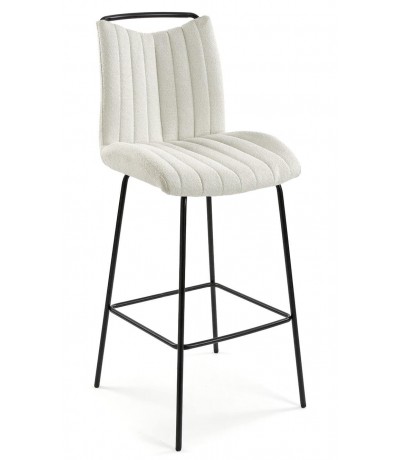 Set 2 taburetes barra en chenilla blanca estilo moderno