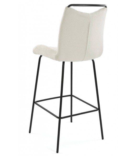 Set 2 taburetes barra en chenilla blanca estilo moderno 1