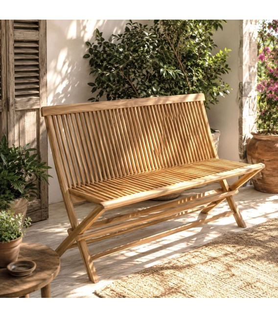 BANCO 100 X 60 X 50 BARCO MADERA TECA NATURAL