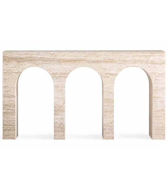 Consola grande de travertino beige natural estilo contemporáneo 1