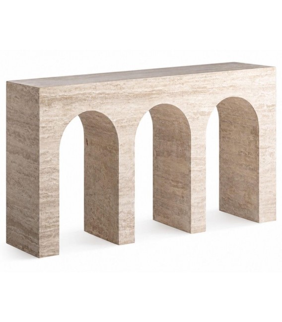 Consola grande de travertino beige natural estilo contemporáneo