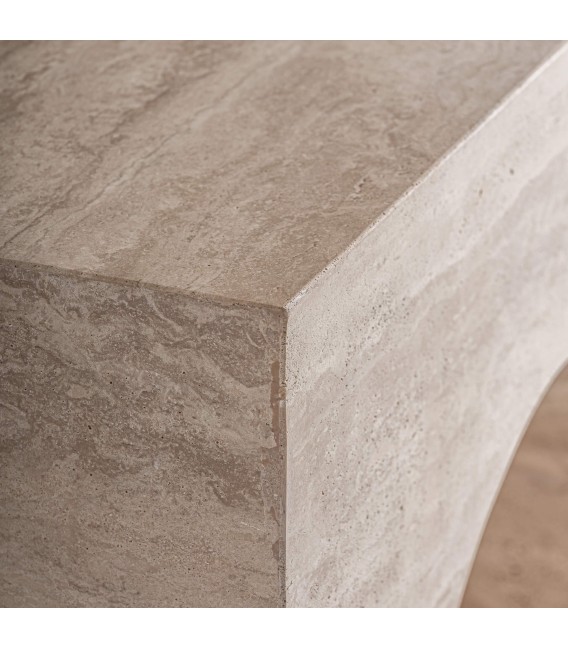 Consola grande de travertino beige natural estilo contemporáneo 2