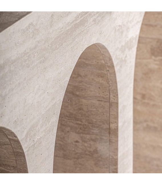 Consola grande de travertino beige natural estilo contemporáneo 4