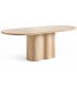 Mesa de comedor grande ovalada travertino natural poro abierto