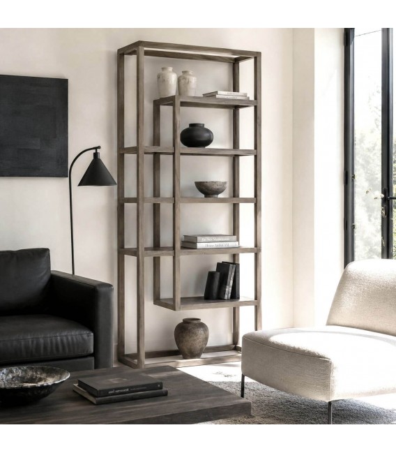 Estantería abierta de madera maciza de olmo estilo boho Mdmhogar