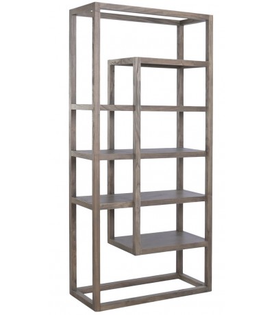 Estantería abierta de madera maciza de olmo estilo boho