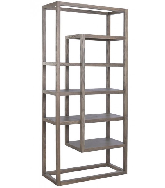 Estantería abierta de madera maciza de olmo estilo boho