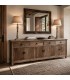 Aparador XL madera olmo natural con herrajes hierro negro Mdmhogar
