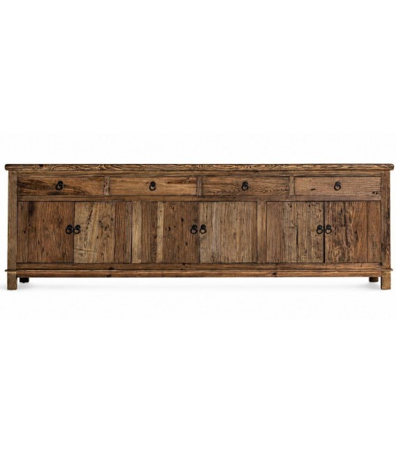 Aparador XL madera olmo natural con herrajes hierro negro 1