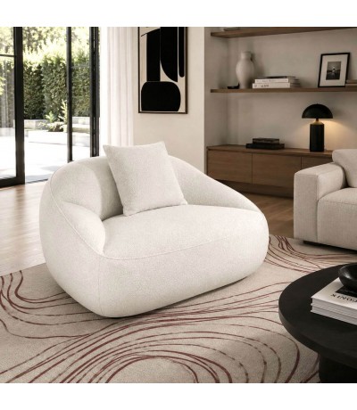 Sillón grande blanco con cojín auxiliar estilo moderno chill out Mdmhogar