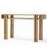 Consola de entrada XL japandi en madera natural metal cobre