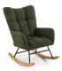 Sillón mecedora de lactancia verde estilo nórdico bouclé