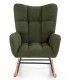 Sillón mecedora de lactancia verde estilo nórdico bouclé 1