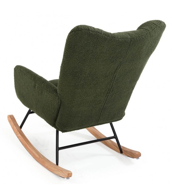 Sillón mecedora de lactancia verde estilo nórdico bouclé 2