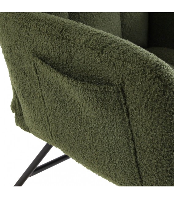 Sillón mecedora de lactancia verde estilo nórdico bouclé 3