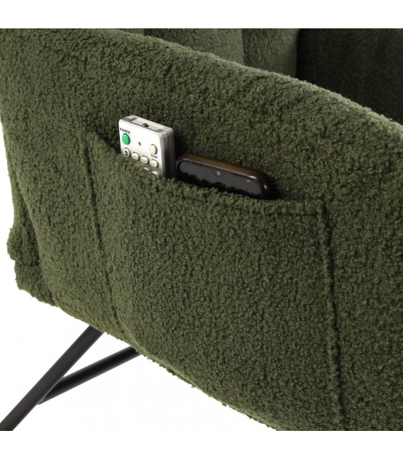 Sillón mecedora de lactancia verde estilo nórdico bouclé 4