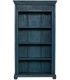 Estantería de madera maciza de mango tallada color azul étnico 1