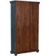 Estantería de madera maciza de mango tallada color azul étnico 2