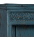 Estantería de madera maciza de mango tallada color azul étnico 4