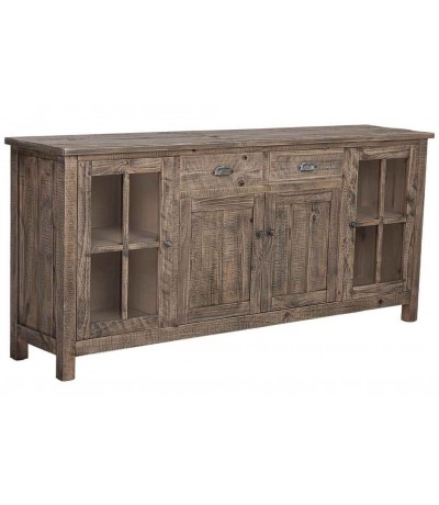 Aparador de madera maciza de pino con acabado rústico natural