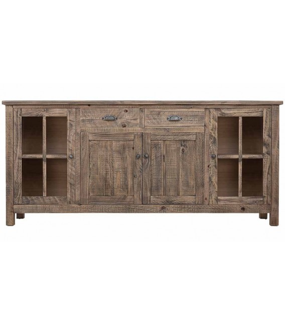 Aparador de madera maciza de pino con acabado rústico natural 1