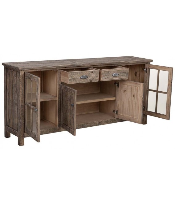 Aparador de madera maciza de pino con acabado rústico natural 2