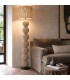 Lámpara de pie de madera con acabado natural estilo boho Mdmhogar