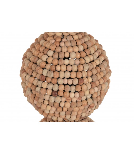 Lámpara de pie de madera con acabado natural estilo boho 4