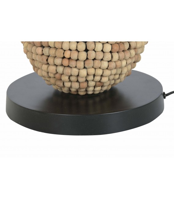 Lámpara de pie de madera con acabado natural estilo boho 5